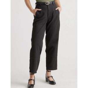 Quince Women's Organic Stretch Cotton Twill Barrel Pants - 27" Black 6